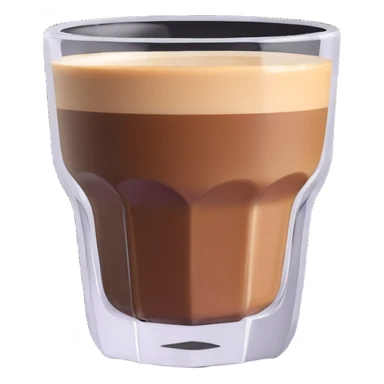 Small 4.5 ounce Gibraltar glass with cortado espresso drink, correctly sized small tumbler glass with espresso and milk sticker