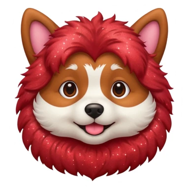 red glitter cute dog sticker