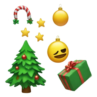 use the christmas tree emoji 🎄 as reference for a new emoji where the tree has died and christmas decorations are falling off sticker