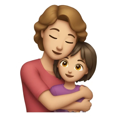 The woman hugs the girl sticker