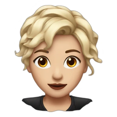 Billie eillish with her hair coloured in black and red  sticker