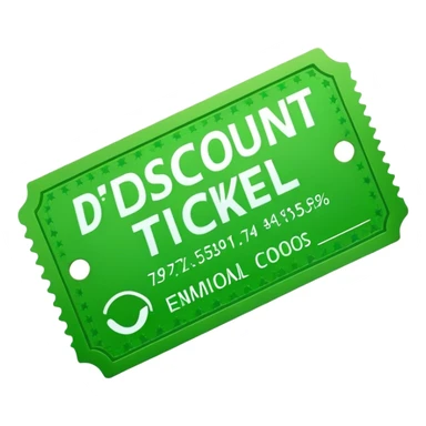discount green ticket  sticker