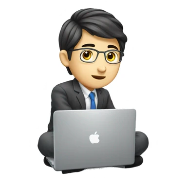Handsome-finance-korean boy-working-with-windows laptop sticker