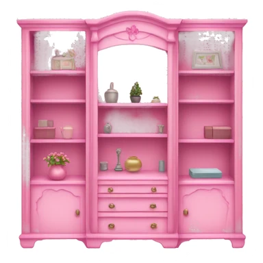 Pink decorated furniture shelves  sticker