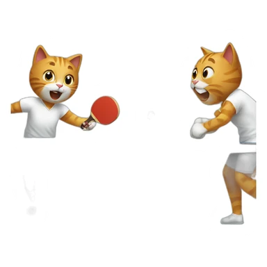 Cats play table tennis sticker