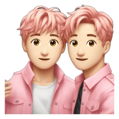 Junkook with rosé sticker