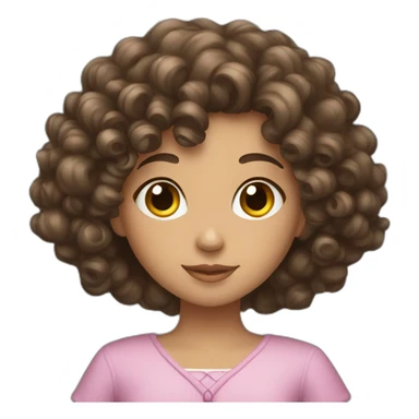 Curly hair Brunette princess with book sticker
