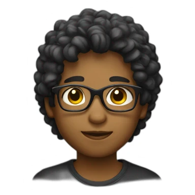 un niño con gafas con el pelo negro sticker