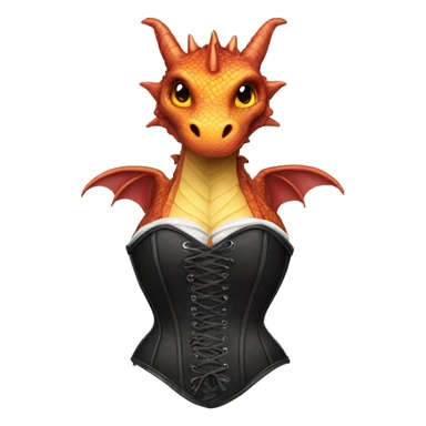 Dragon in a corset sticker