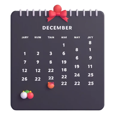 December 2025 calendar sticker