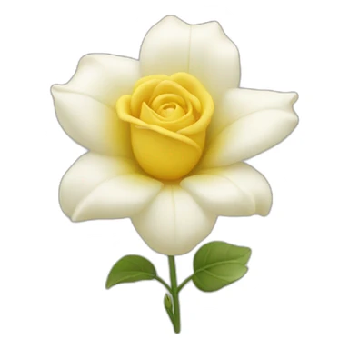 Fleur ros jaune blancje sticker
