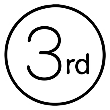 first ,a 3 in a circle with 'rd' in the circle sticker