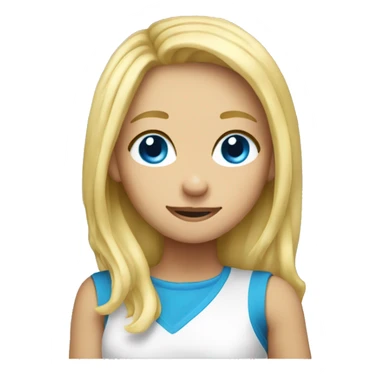 Blonde hair blue eyes girl dabbing  sticker