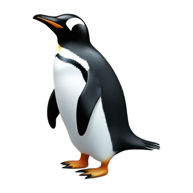 Penguin slipping on ice sticker
