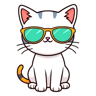 Cat with sunglasses sticker