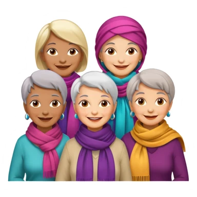 4 older ladies sticker