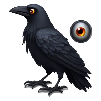 three eyed raven, crow with three eyeballs  sticker