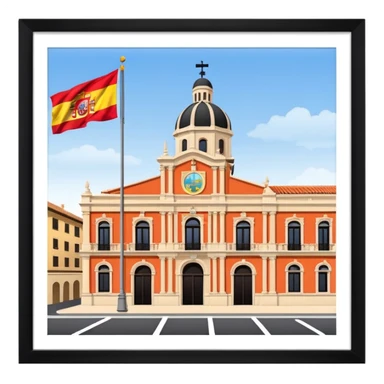 ayuntamiento con una bandera de españa sticker