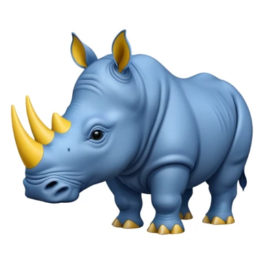 Blue yellow rhino sticker