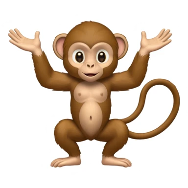 Monkey Showing his waist using both hands keeping the hand above the thighs  sticker