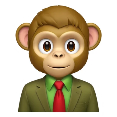  monkey with green shirt,red tie sticker