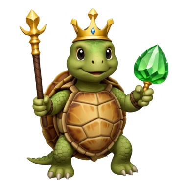 royal staff tortiose with scepter in left hand sticker