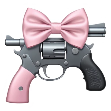 Gun with a light pink bow  sticker