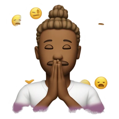 the 🤯 emoji with a namaste in front of it  sticker