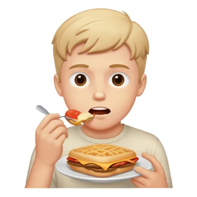 White boy eating food  sticker