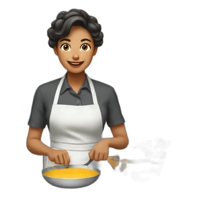mujer - cocinando - rico sticker