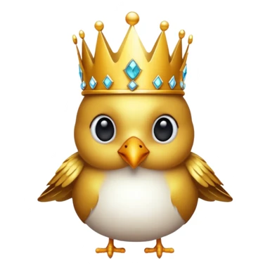 bird with crown and big earrings single vibrant colour  sticker