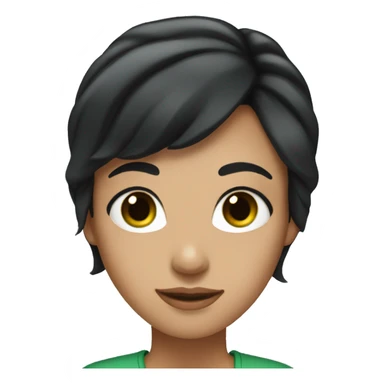 Women With middle black Hair and Green Brown eyes  sticker