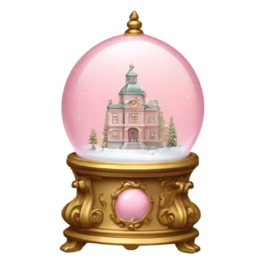 vintage rococo light pink snow globe sticker