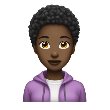 Black afro girl with a mac sticker