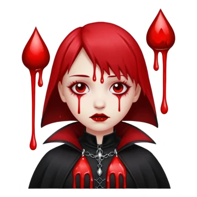 Red and black gothic outfit dripping with blood sticker