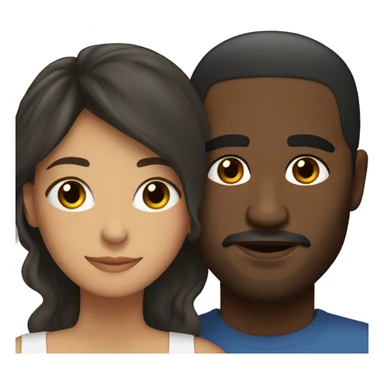 Spanish woman and black man couple  sticker