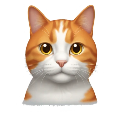 A orange cat whit a gray and white cat sticker