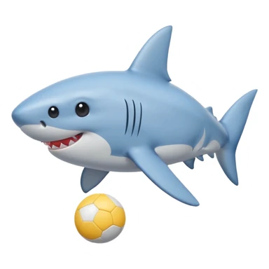 mały słodki shark z piłkom sticker