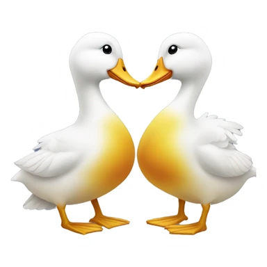 Two ducks kissing sticker