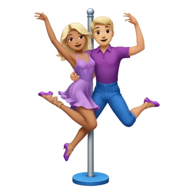 trans person with a female body but a male face dancing on a pole sticker