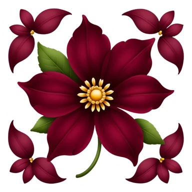 Burgundy flower sticker