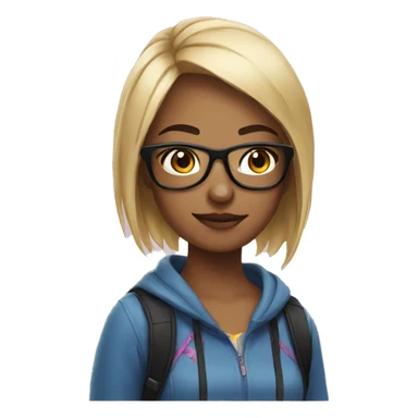 Gamer girl with glasses  sticker