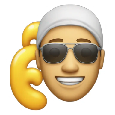 Happy-man-face-rapper-costume sticker