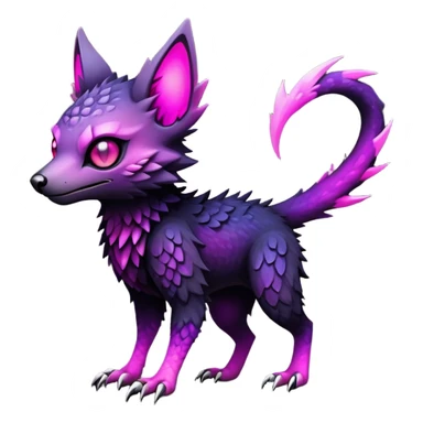 Cool Edgy Black-pink-purple-gradient badass Trico-animal-creature full body sticker