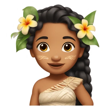 baby moana princess with flower in her hair disney sticker