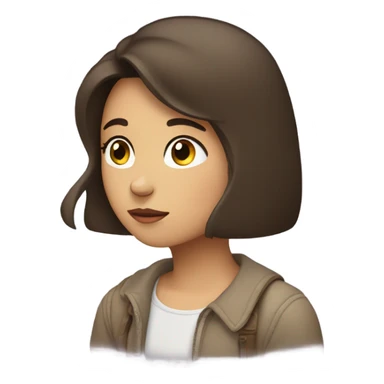 brunette girl thinkging  sticker