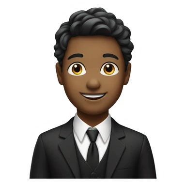 smiling boy in formal attire sticker