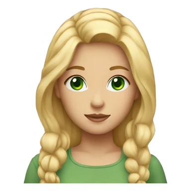 a girl with green eyes and blond hair sticker