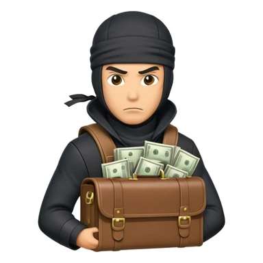 Ninja with briefcase of money sticker