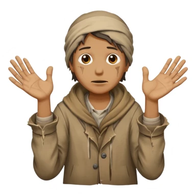 Person begging sticker